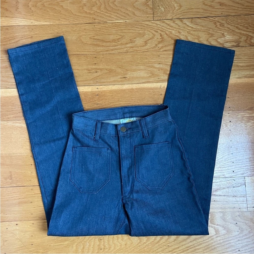 Women’s Straight Leg Denim Pants - Blue - Picture 2 of 4